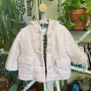 Zara Soft Pink Kids Pea Coat